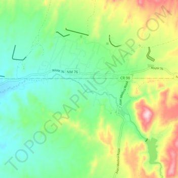Carte topographique Chimayo, altitude, relief