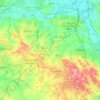 Carte topographique North West Leicestershire, altitude, relief