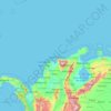 Carte topographique Región natural Caribe, altitude, relief
