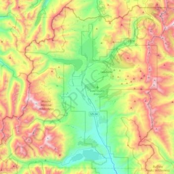 Carte topographique Lake County, altitude, relief