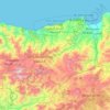 Carte topographique Province d'Al Hoceima إقليم الحسيمة, altitude, relief