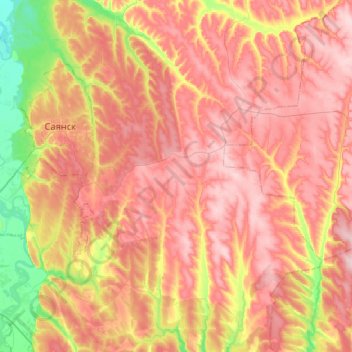 Carte topographique Харайгунское сельское поселение, altitude, relief