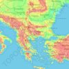 Carte topographique Balkans, altitude, relief