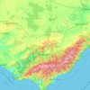 Carte topographique Shire of Colac Otway, altitude, relief