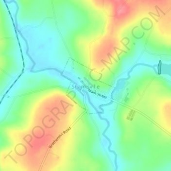 Carte topographique Shanksville, altitude, relief