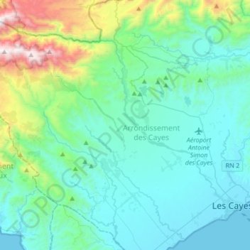 Carte topographique Ravine du Sud, altitude, relief