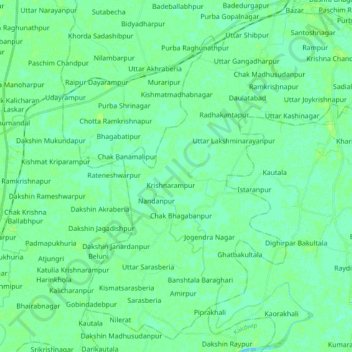 Carte topographique Mathurapur - I, altitude, relief