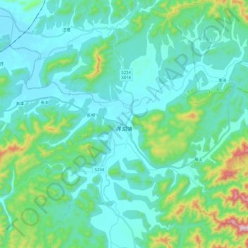 Carte topographique 洋湖镇, altitude, relief