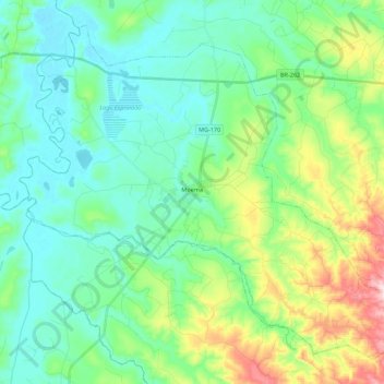 Carte topographique Moema, altitude, relief