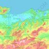 Carte topographique El Tarf, altitude, relief