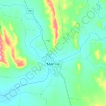 Carte topographique Manilla, altitude, relief