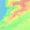 Carte topographique Souss-Massa ⵙⵓⵙⵙ-ⵎⴰⵙⵙⴰ سوس-ماسة, altitude, relief