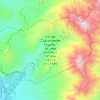 Carte topographique Área de Conservación Regional Sistema de Lomas de Lima Lomas de Ancón, altitude, relief