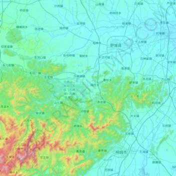 Carte topographique 舒城县, altitude, relief