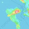 Carte topographique Δήμος Κεντρικής Κέρκυρας και Διαποντίων Νήσων, altitude, relief