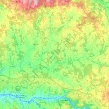 Carte topographique 87520, altitude, relief