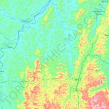 Carte topographique Iapu, altitude, relief