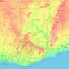 Carte topographique Ghana, altitude, relief