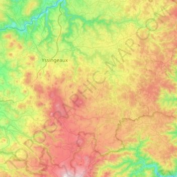 Carte topographique Le Lignon, altitude, relief