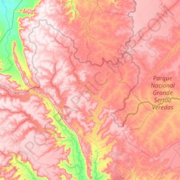 Carte topographique Formoso, altitude, relief