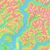 Carte topographique Bute Inlet, altitude, relief