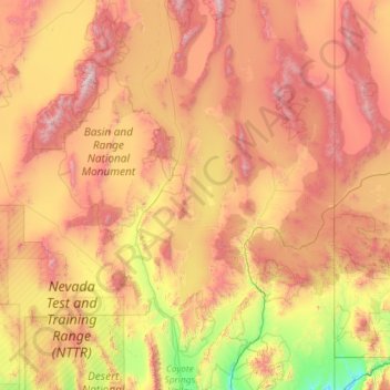 Carte topographique Lincoln County, altitude, relief