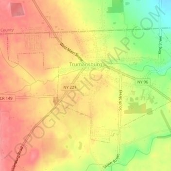 Carte topographique Village of Trumansburg, altitude, relief