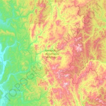 Carte topographique Заповедник «Кузнецкий Алатау», altitude, relief