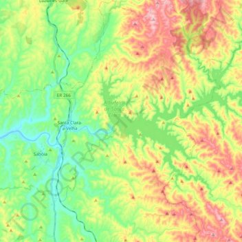 Carte topographique Santa Clara-a-Velha, altitude, relief