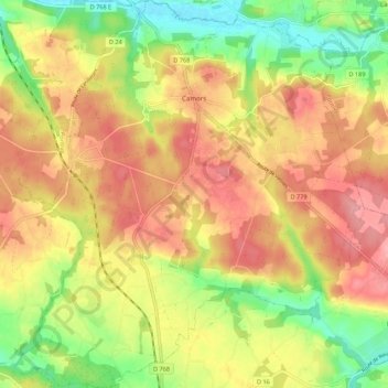 Carte topographique Camors, altitude, relief