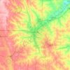 Carte topographique Lancaster County, altitude, relief