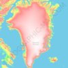 Carte topographique Inlandsis du Groenland, altitude, relief