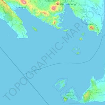 Carte topographique Sunda Strait, altitude, relief