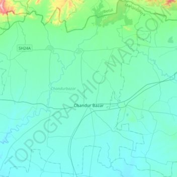 Carte topographique Chandurbazar, altitude, relief