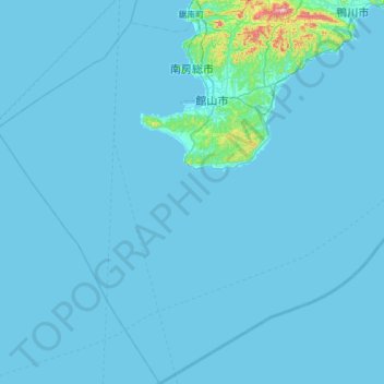 Carte topographique 南房總市, altitude, relief