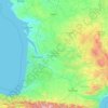 Carte topographique Nouvelle-Aquitaine, altitude, relief