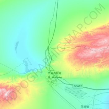 Carte topographique 依吞布拉克镇, altitude, relief