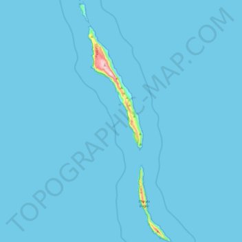 Carte topographique Ilhas Desertas, altitude, relief