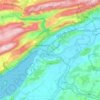 Carte topographique Arrondissement administratif de Bienne, altitude, relief