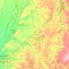 Carte topographique West Tennessee, altitude, relief