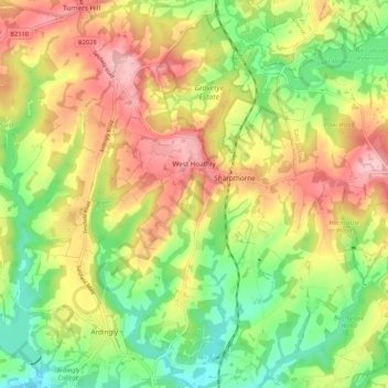 Carte topographique West Hoathly, altitude, relief