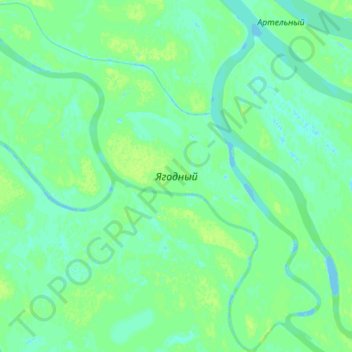Carte topographique Ягодный, altitude, relief