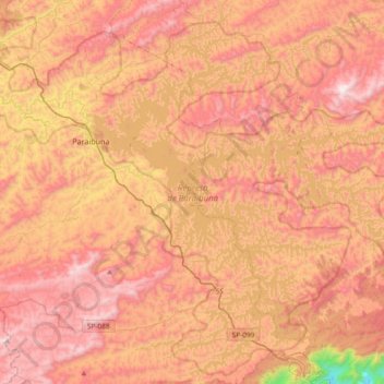 Carte topographique Represa de Paraibuna, altitude, relief