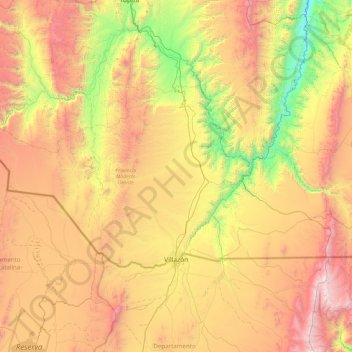 Carte topographique Villazón, altitude, relief