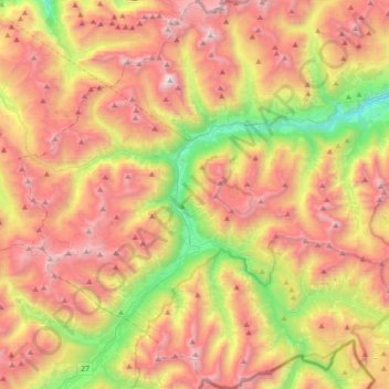 Carte topographique Zernez, altitude, relief