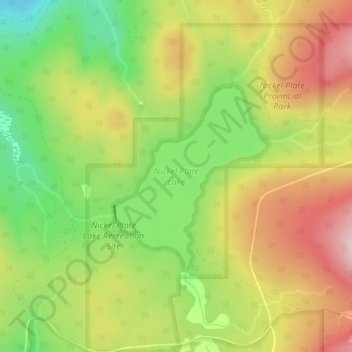 Carte topographique Nickel Plate Lake, altitude, relief