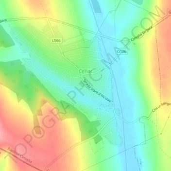 Carte topographique Cenac, altitude, relief