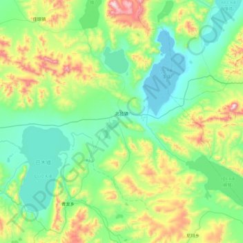 Carte topographique 北拉镇, altitude, relief