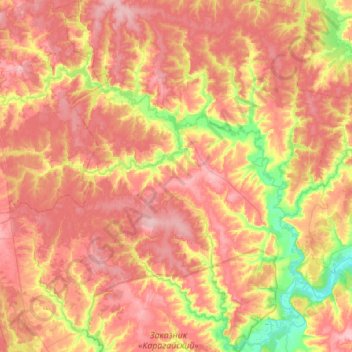 Carte topographique Нердва, altitude, relief