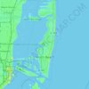 Carte topographique Miami Beach, altitude, relief